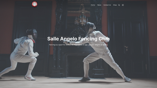 Screenshot of the Salle Angelo Fencing Club website