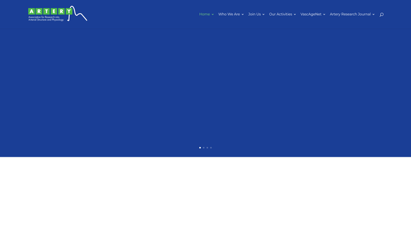 Screenshot of the Artery - The Association For Research Into Arterial Structure And Physiology website