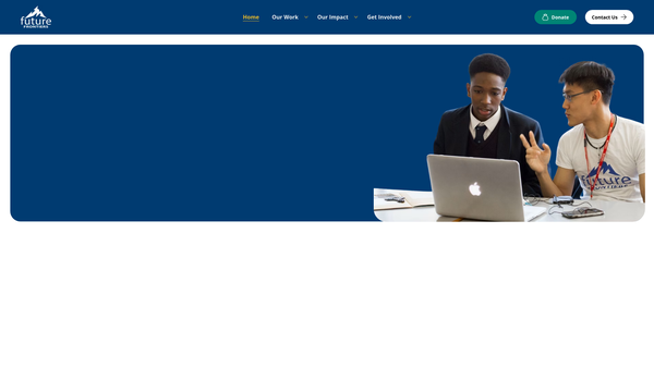 Screenshot of the Future Frontiers website