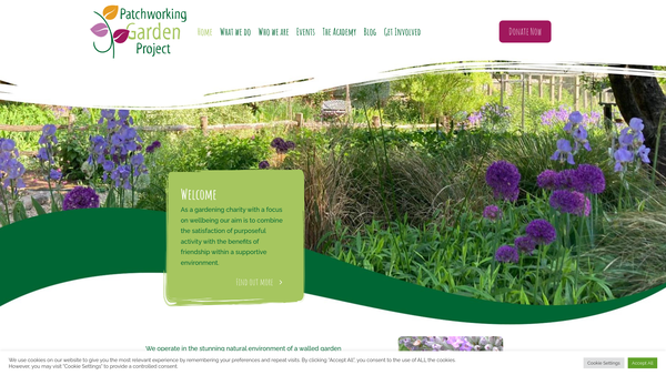 Screenshot of the The Patchworking Garden Project website