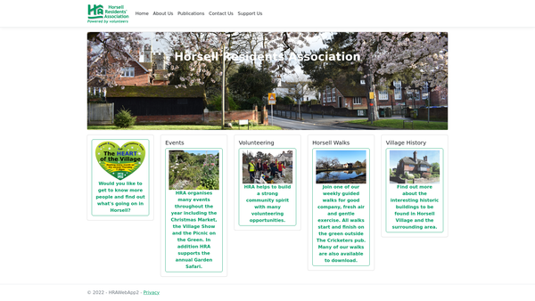 Screenshot of the Horsell Residents Association Ltd website