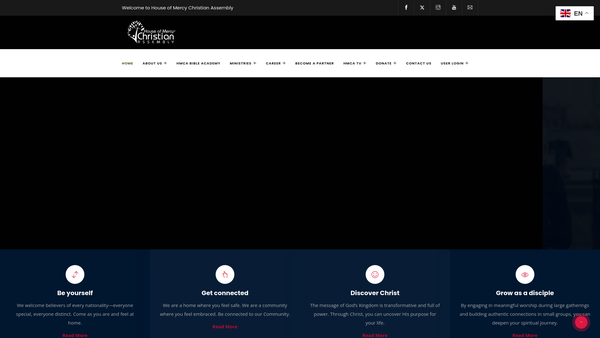 Screenshot of the House Of Mercy Christian Assembly website