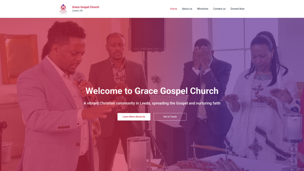 Screenshot of the Grace Gospel Church Leeds UK website