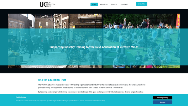 Screenshot of the UK Film Education Trust website