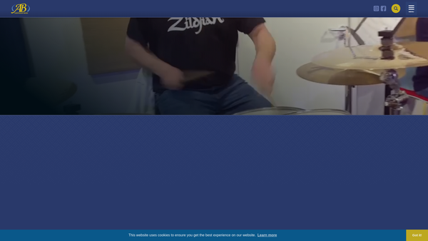 Screenshot of the Amersham Band website