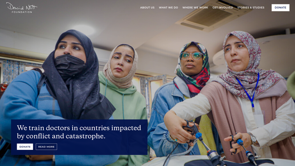 Screenshot of the The David Nott Foundation website