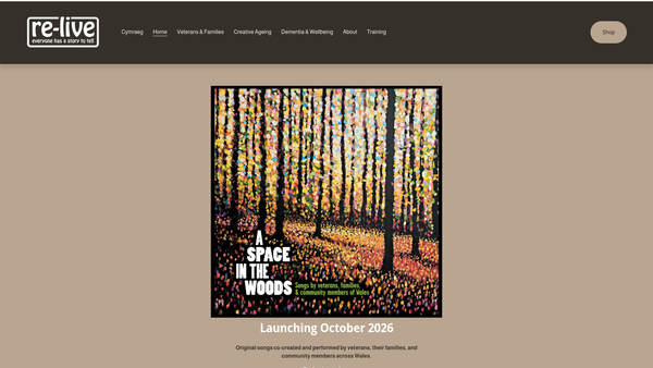 Screenshot of the Re-Live website