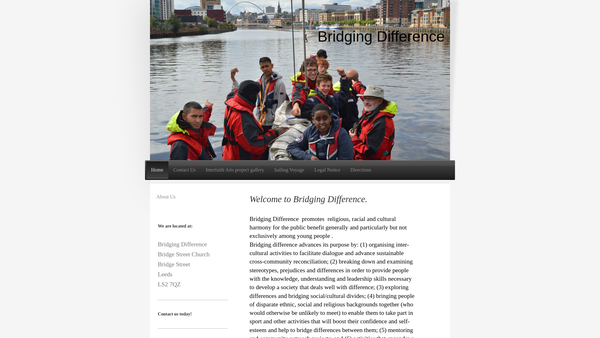 Screenshot of the Bridging Difference website