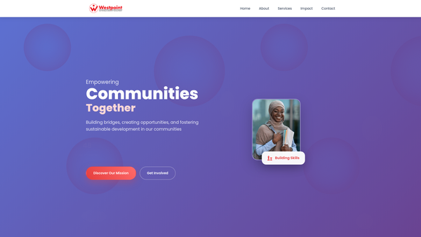 Screenshot of the Westpoint-Sustainable Community Development website