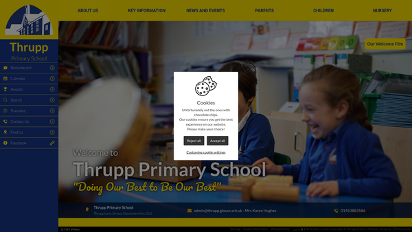 Screenshot of the Thrupp School PTA website
