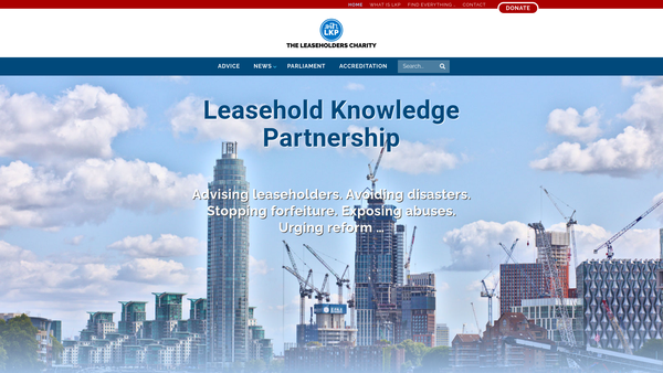 Screenshot of the Leasehold Knowledge Partnership website