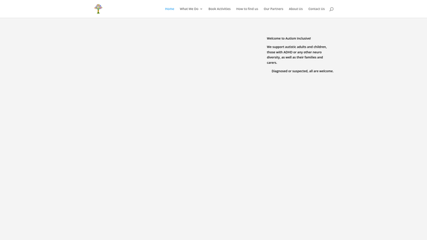 Screenshot of the Autism Inclusive website