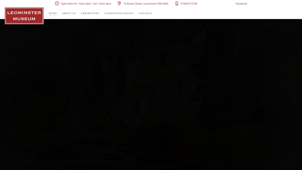 Screenshot of the Leominster Museum CIO website