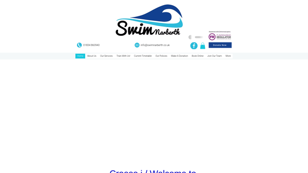 Screenshot of the Swim Narberth website