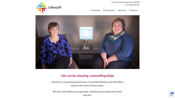 Screenshot of the Lifestuff website
