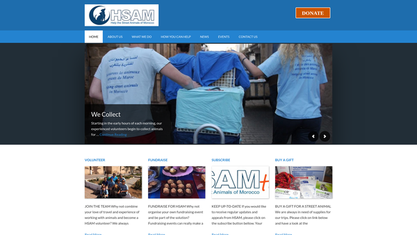 Screenshot of the Help The Street Animals Of Morocco website