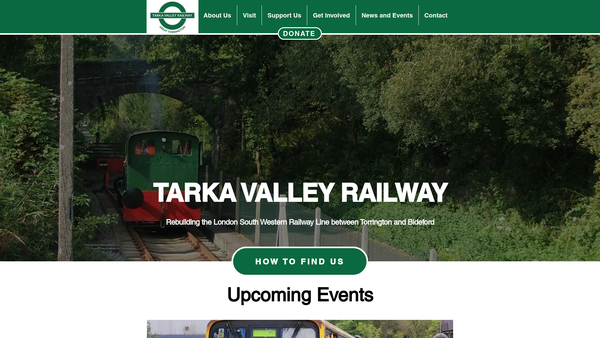 Screenshot of the Tarka Valley Railway website