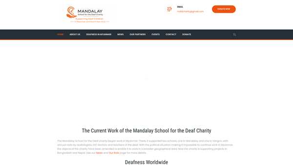 Screenshot of the Mandalay School For The Deaf website