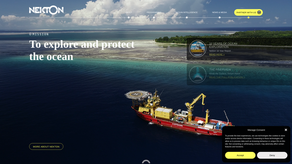Screenshot of the Nekton Foundation website