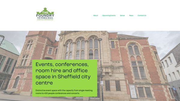 Screenshot of the The Foundry Sheffield website