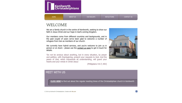 Screenshot of the Kenilworth Christadelphian Church website