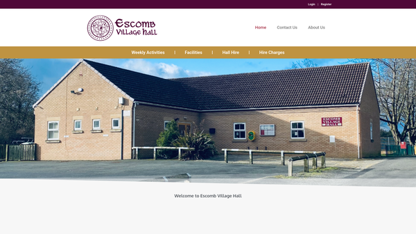 Screenshot of the Escombe Community Association website