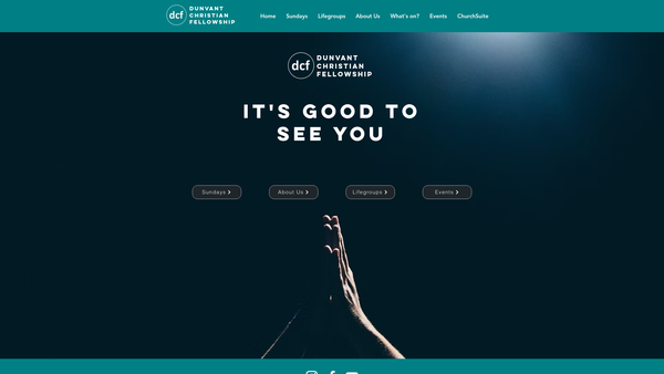 Screenshot of the Dunvant Christian Fellowship website