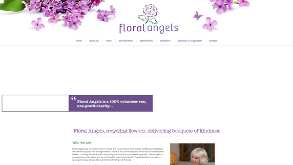 Screenshot of the Floral Angels website