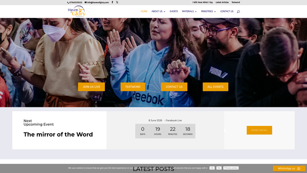 Screenshot of the Haven Of Glory International Ministries website