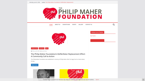 Screenshot of the The Philip Maher Foundation website