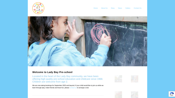 Screenshot of the Lady Bay Pre-School website