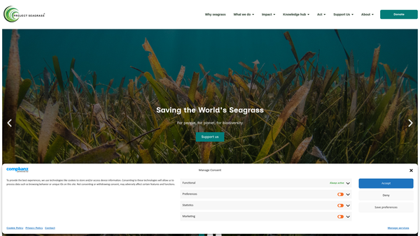 Screenshot of the Project Seagrass website