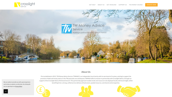 Screenshot of the Tw Money Advice Service website