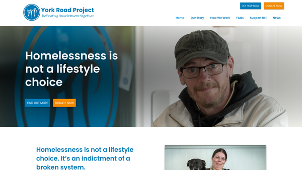 Screenshot of the York Road Project website
