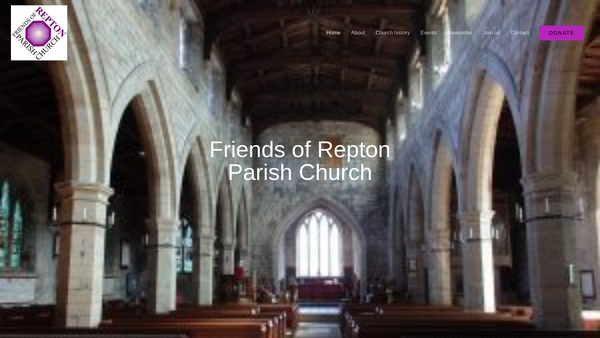 Screenshot of the Friends Of Repton Parish Church website