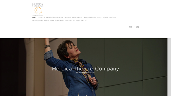 Screenshot of the Heroica Theatre Company website