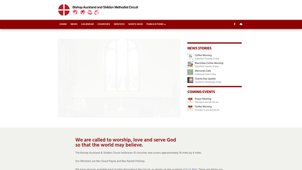 Screenshot of the Bishop Auckland & Shildon Methodist Circuit website