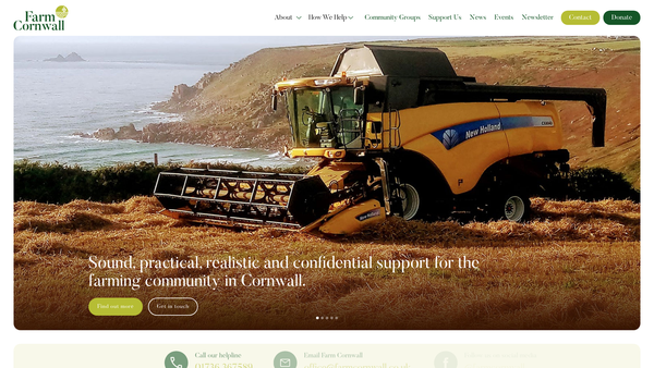 Screenshot of the Farmcornwall website
