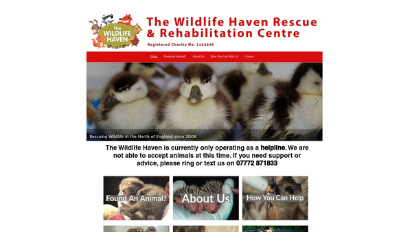 Screenshot of the The Wildlife Haven Rescue And Rehabilitation Centre website
