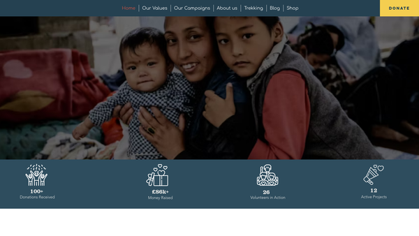 Screenshot of the Nepal Earthquake Recovery Fund website