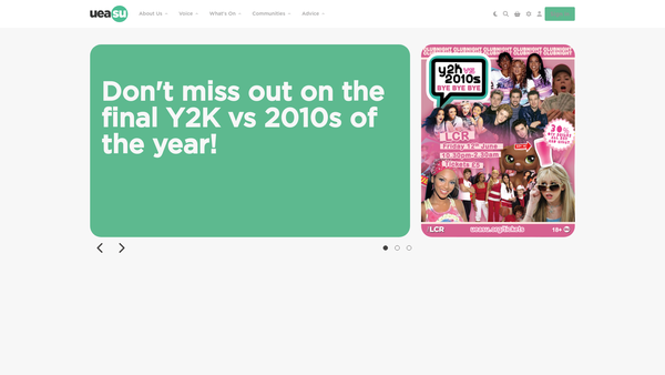 Screenshot of the Union Of Uea Students Limited website
