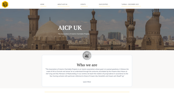 Screenshot of the Association Of Islamic Charitable Projects website