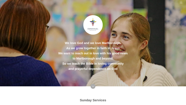 Screenshot of the Emmanuel Church Marlborough website
