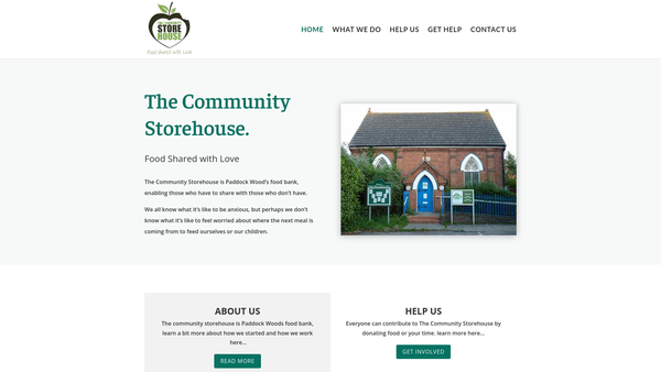 Screenshot of the The Community Storehouse website