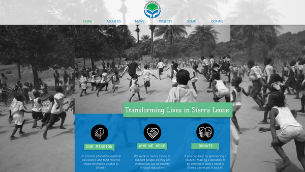 Screenshot of the Transform Salone website