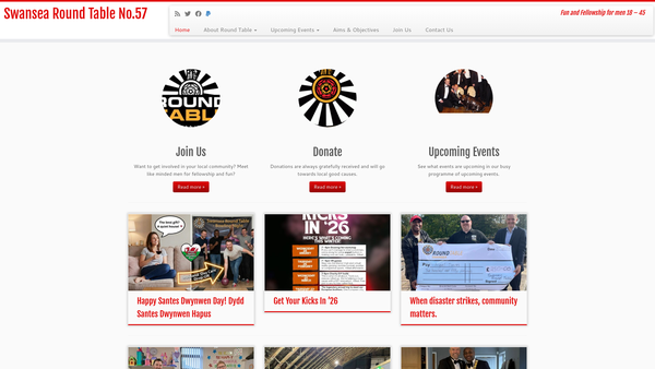Screenshot of the Swansea Round Table Charitable Trust Fund website
