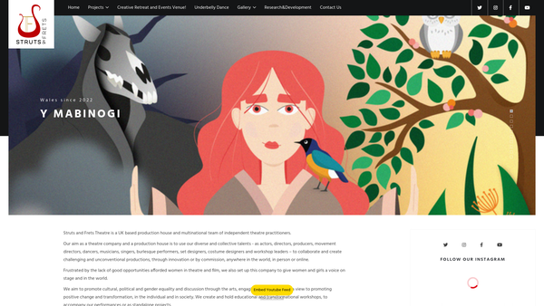 Screenshot of the Struts And Frets website