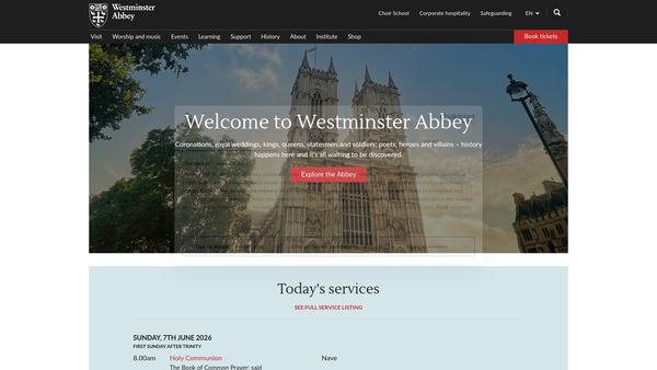 Screenshot of the The Westminster Abbey Choir School Bursary Fund website