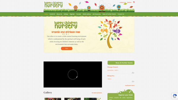 Screenshot of the Happy Children Ltd website