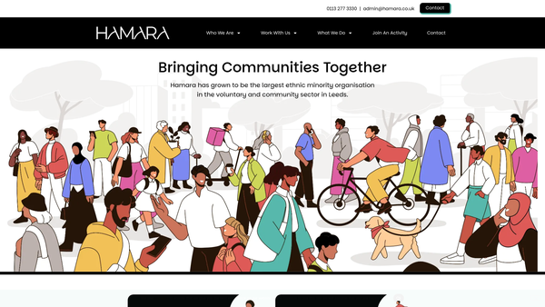 Screenshot of the Hamara Healthy Living Centre website